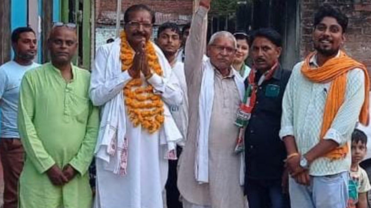 Rajesh Kumar Sharma alias Neelu Maharaj, candidate for the post of Rath Municipality President