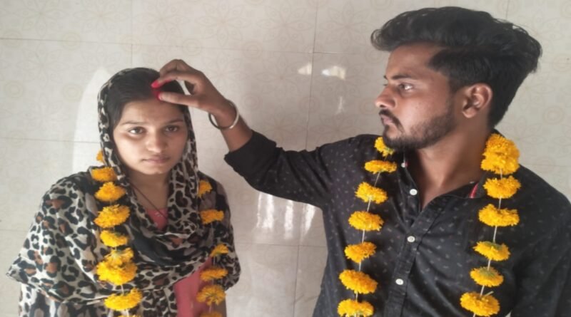 The loving couple got married in the temple