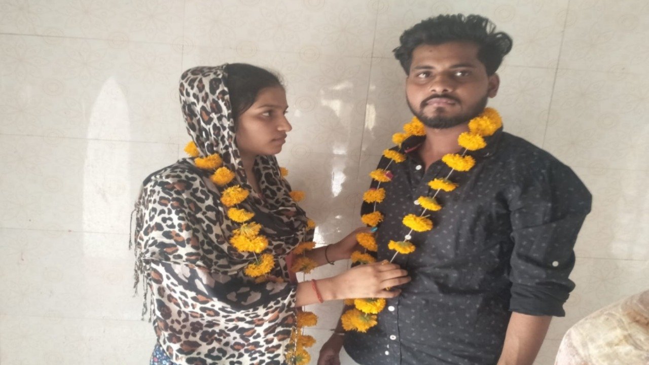 The loving couple got married in the temple