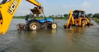 Tractor swept away due to strong current of river Virma