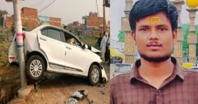 A car was smashed after being hit by an unknown vehicle in Rath, a young man died