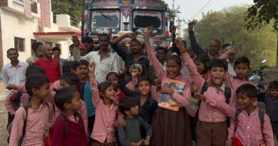 Villagers angry with the movement of overloaded trucks staged a protest