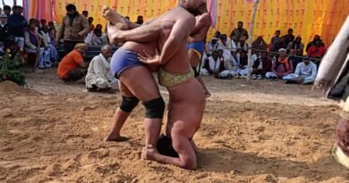 Wrestlers showed their skills in wrestling match and defeated each other