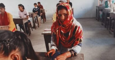 The bride left the mandap and went to college to take her high school exam
