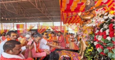 A grand procession was taken out on the occasion of Lord Parshuram's birth anniversary