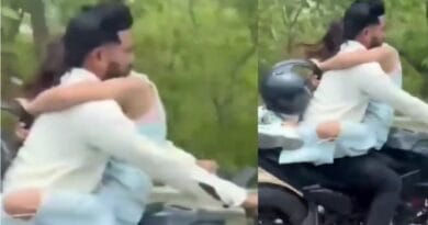 Couple romance on bike noida viral video fined