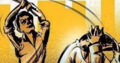 wife beats husband at his in-laws' house